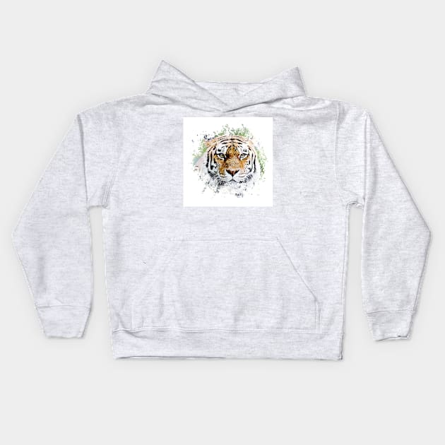 The Majestic Thinking Tiger Kids Hoodie by Naumovski